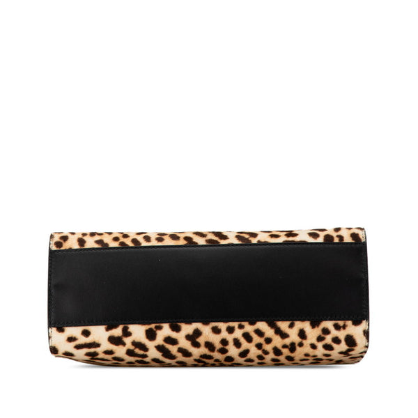 グッチ ニムフェア バンブー レオパード ハンドバッグ ショルダーバッグ 2WAY 459076 ベージュ ブラウン ブラック ハラコ レザー レディース GUCCI 【中古】