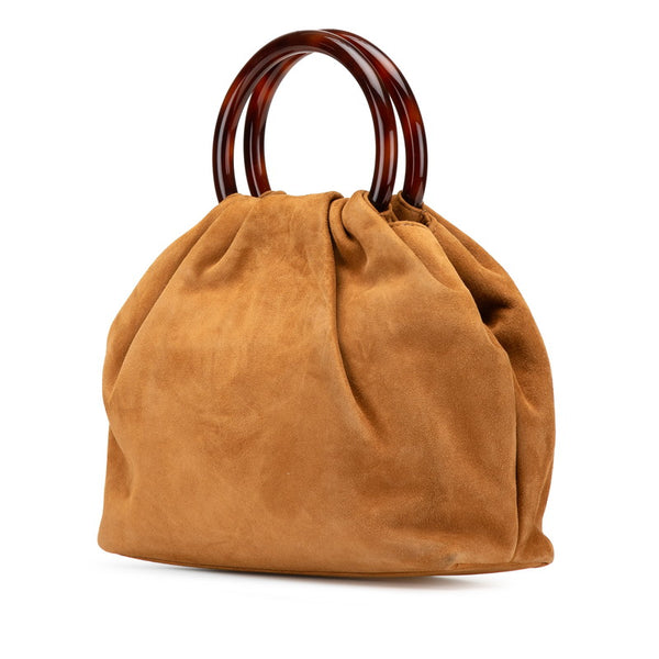 シャネル ココマーク ハンドバッグ ブラウン スウェード プラスチック レディース CHANEL 【中古】