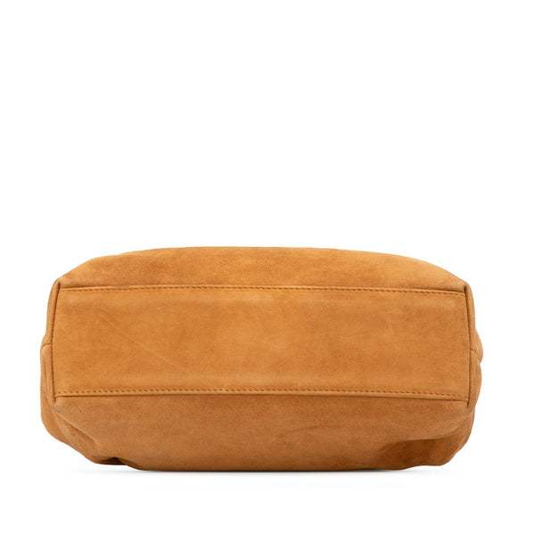 シャネル ココマーク ハンドバッグ ブラウン スウェード プラスチック レディース CHANEL 【中古】