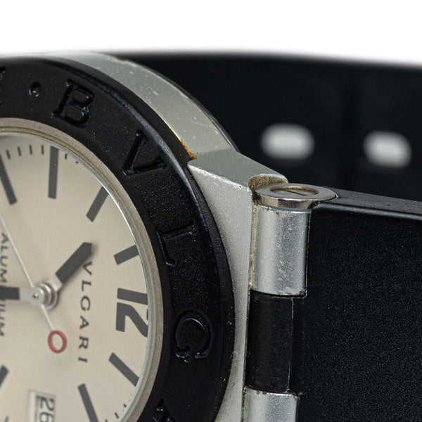 ブルガリ ブルガリブルガリ 腕時計 AL29TA クオーツ ホワイト文字盤 アルミ ラバー レディース BVLGARI 【中古】