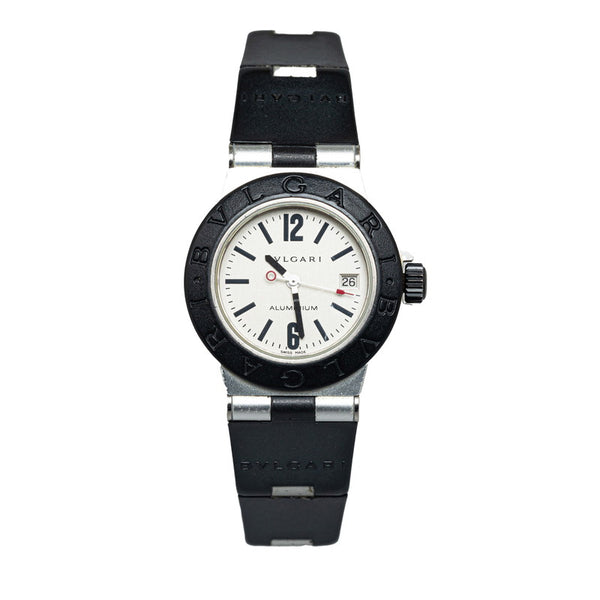 ブルガリ ブルガリブルガリ 腕時計 AL29TA クオーツ ホワイト文字盤 アルミ ラバー レディース BVLGARI 【中古】