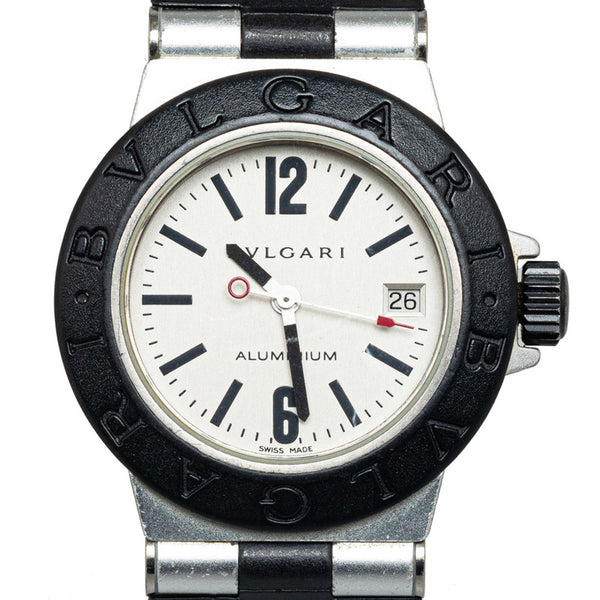 ブルガリ ブルガリブルガリ 腕時計 AL29TA クオーツ ホワイト文字盤 アルミ ラバー レディース BVLGARI 【中古】
