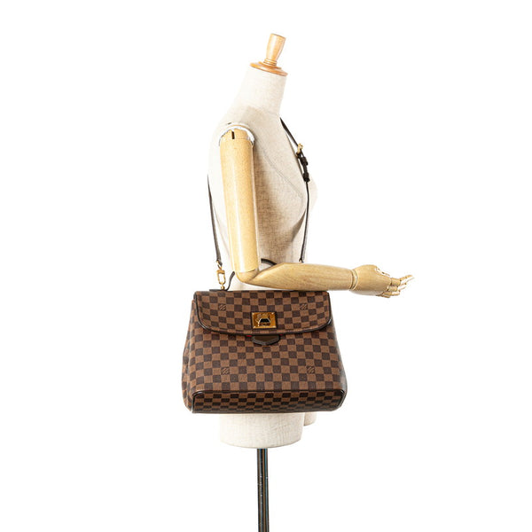 ルイ ヴィトン ダミエ ベルガモMM ハンドバッグ ショルダーバッグ 2WAY N41168 ブラウン PVC レザー レディース LOUIS VUITTON 【中古】