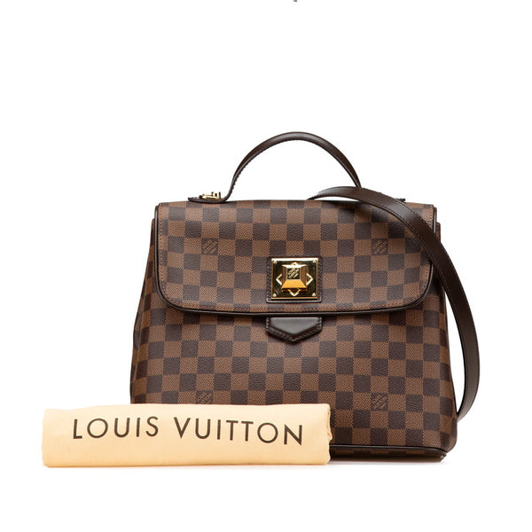 ルイ ヴィトン ダミエ ベルガモMM ハンドバッグ ショルダーバッグ 2WAY N41168 ブラウン PVC レザー レディース LOUIS VUITTON 【中古】