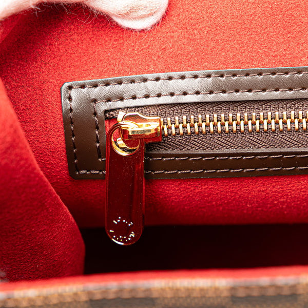 ルイ ヴィトン ダミエ ベルガモMM ハンドバッグ ショルダーバッグ 2WAY N41168 ブラウン PVC レザー レディース LOUIS VUITTON 【中古】