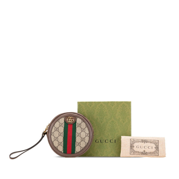 グッチ GGスプリーム オフディア ポーチ 574841 ブラウン マルチカラー PVC レザー レディース GUCCI 【中古】