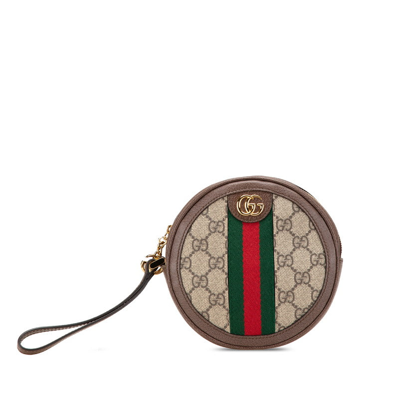 グッチ GGスプリーム オフディア ポーチ 574841 ブラウン マルチカラー PVC レザー レディース GUCCI 【中古】