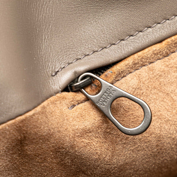 ボッテガヴェネタ イントレチャート トートバッグ ハンドバッグ グレー ブラック レザー レディース BOTTEGAVENETA 【中古】