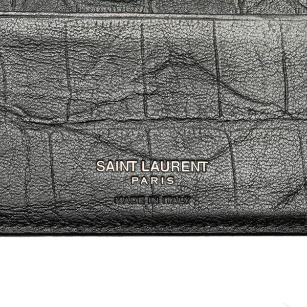 サンローラン カサンドラ カードケース マネークリップ 485630 ブラック レザー メンズ SAINT LAURENT 【中古】