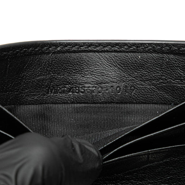 サンローラン カサンドラ カードケース マネークリップ 485630 ブラック レザー メンズ SAINT LAURENT 【中古】