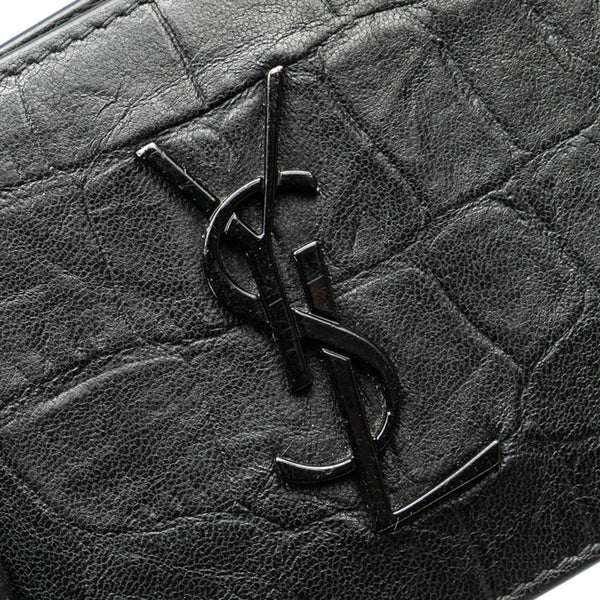 サンローラン カサンドラ カードケース マネークリップ 485630 ブラック レザー メンズ SAINT LAURENT 【中古】