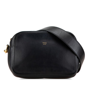 フェンディ キャム ショルダーバッグ カメラバッグ 8BT287 ブラック ゴールド レザー レディース FENDI 【中古】