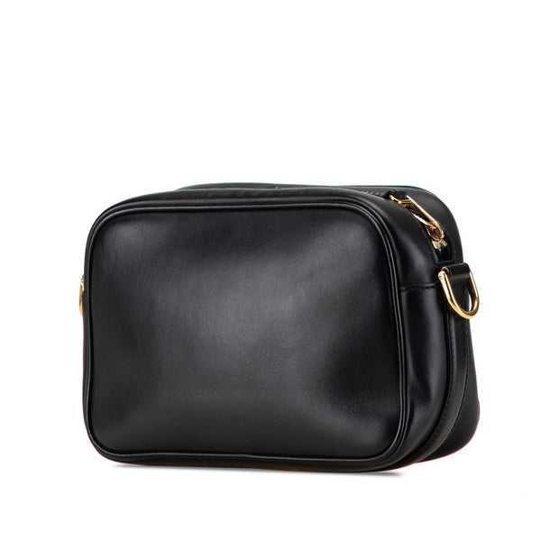 フェンディ キャム ショルダーバッグ カメラバッグ 8BT287 ブラック ゴールド レザー レディース FENDI 【中古】