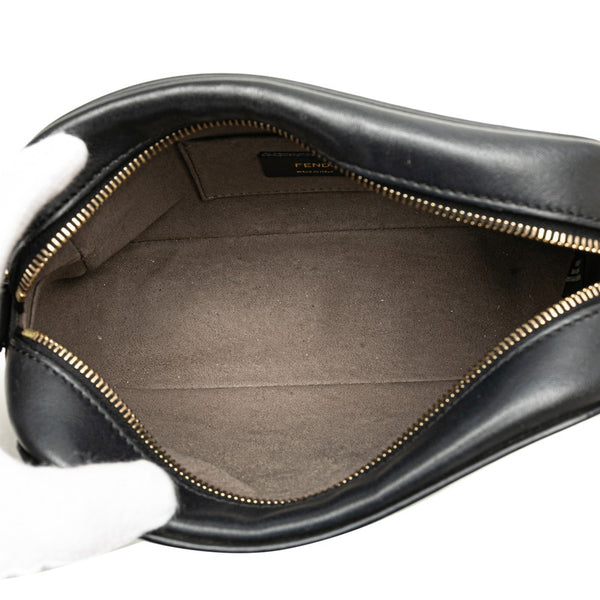 フェンディ キャム ショルダーバッグ カメラバッグ 8BT287 ブラック ゴールド レザー レディース FENDI 【中古】