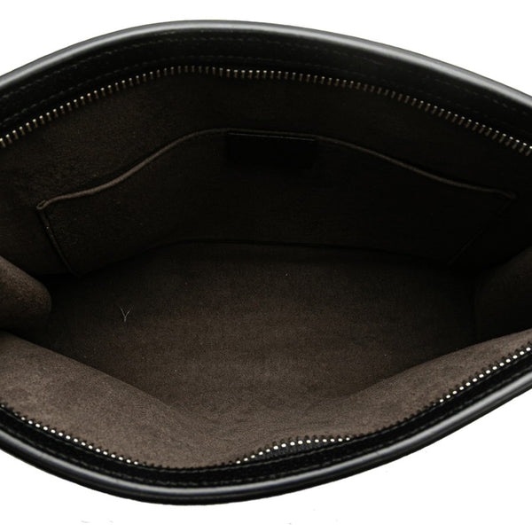 グッチ ウェブ ストライプ クラッチバッグ セカンドバッグ 475316 ブラック レザー メンズ GUCCI 【中古】