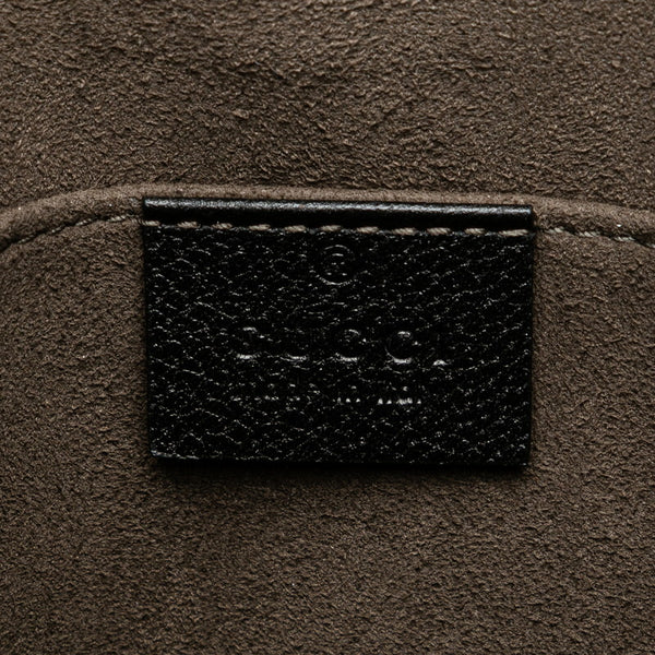 グッチ ウェブ ストライプ クラッチバッグ セカンドバッグ 475316 ブラック レザー メンズ GUCCI 【中古】