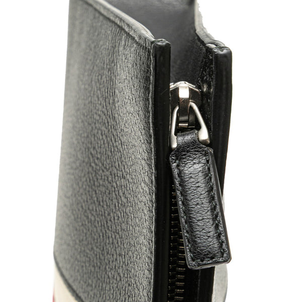 グッチ ウェブ ストライプ クラッチバッグ セカンドバッグ 475316 ブラック レザー メンズ GUCCI 【中古】