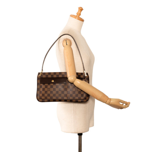 ルイ ヴィトン ダミエ オーバーニュ ハンドバッグ ショルダーバッグ  N51129 ブラウン PVC レザー レディース LOUIS VUITTON 【中古】