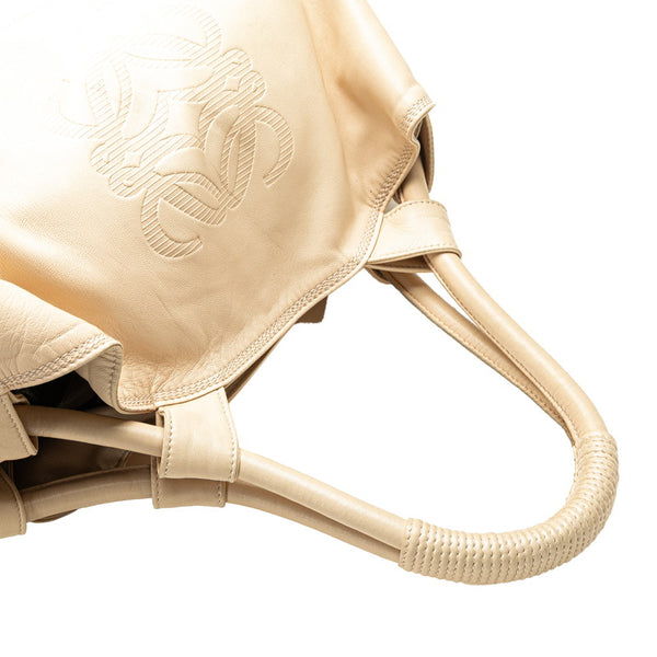 ロエベ アナグラムロゴ ナッパ アイレ ハンドバッグ アイボリー ベージュ レザー レディース LOEWE 【中古】