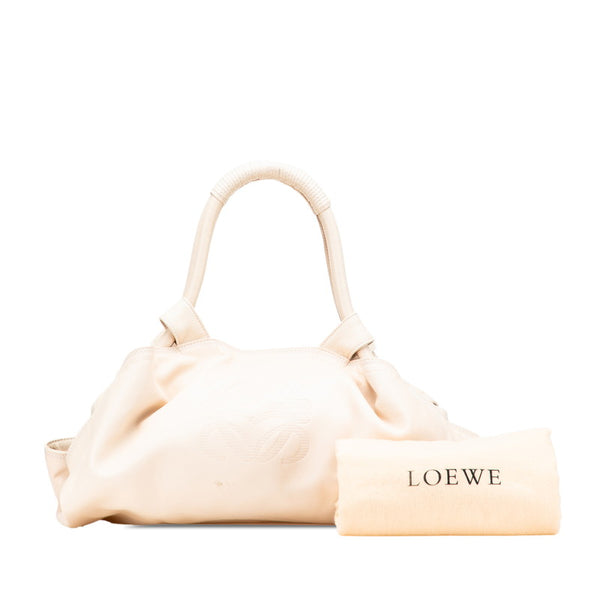 ロエベ アナグラムロゴ ナッパ アイレ ハンドバッグ アイボリー ベージュ レザー レディース LOEWE 【中古】