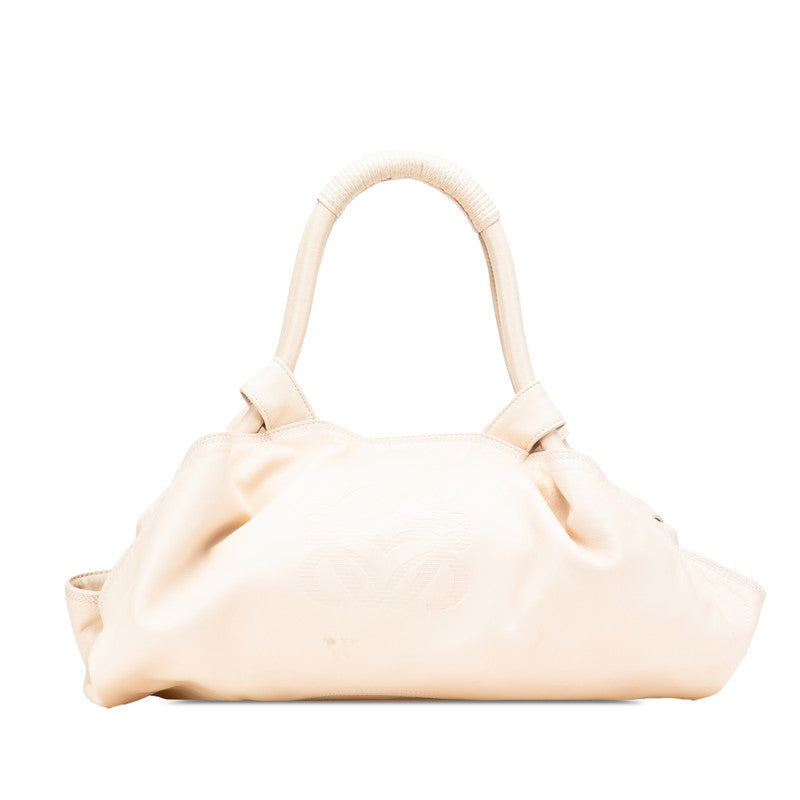 ロエベ アナグラムロゴ ナッパ アイレ ハンドバッグ アイボリー ベージュ レザー レディース LOEWE 【中古】