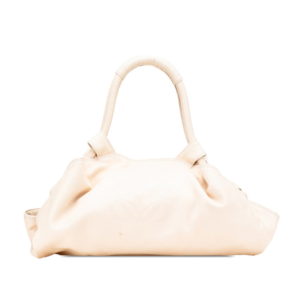 ロエベ アナグラムロゴ ナッパ アイレ ハンドバッグ アイボリー ベージュ レザー レディース LOEWE 【中古】