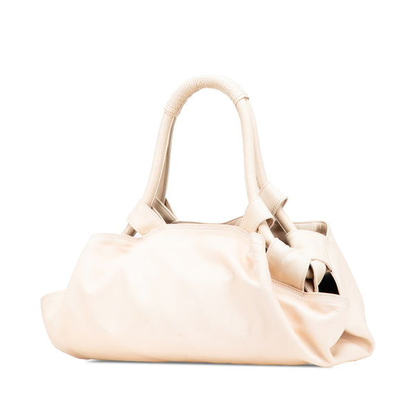ロエベ アナグラムロゴ ナッパ アイレ ハンドバッグ アイボリー ベージュ レザー レディース LOEWE 【中古】