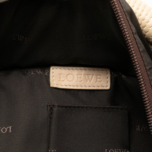 ロエベ アナグラムロゴ ナッパ アイレ ハンドバッグ アイボリー ベージュ レザー レディース LOEWE 【中古】