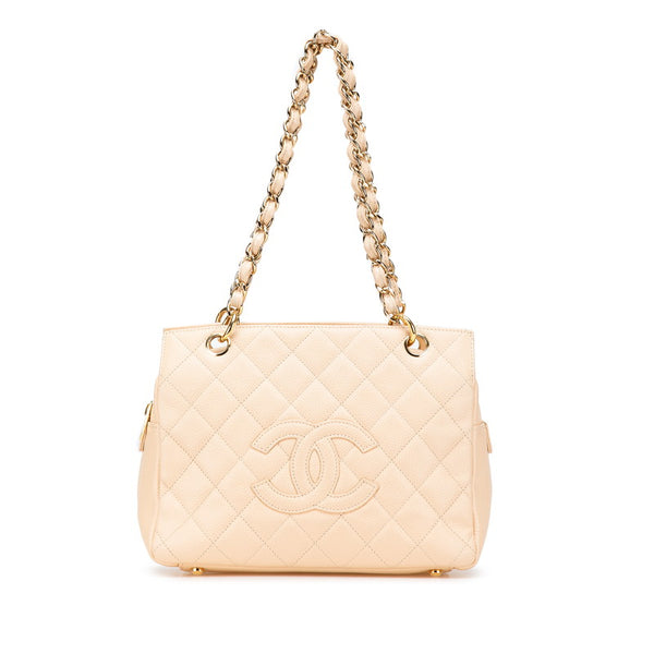 シャネル マトラッセ ココマーク チェーン ハンドバッグ ワンショルダーバッグ ベージュ キャビアスキン レディース CHANEL 【中古】