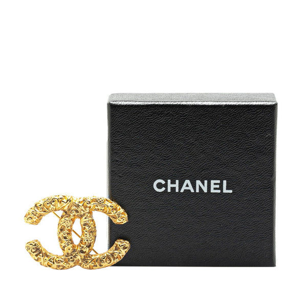 シャネル ヴィンテージ ココマーク 溶岩  ブローチ ゴールド メッキ レディース CHANEL 【中古】