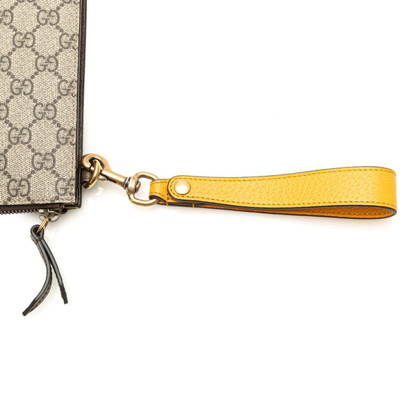 グッチ GGスプリーム ネオヴィンテージ クラッチバッグ 473956 ベージュ ブラウン PVC レザー レディース GUCCI 【中古】