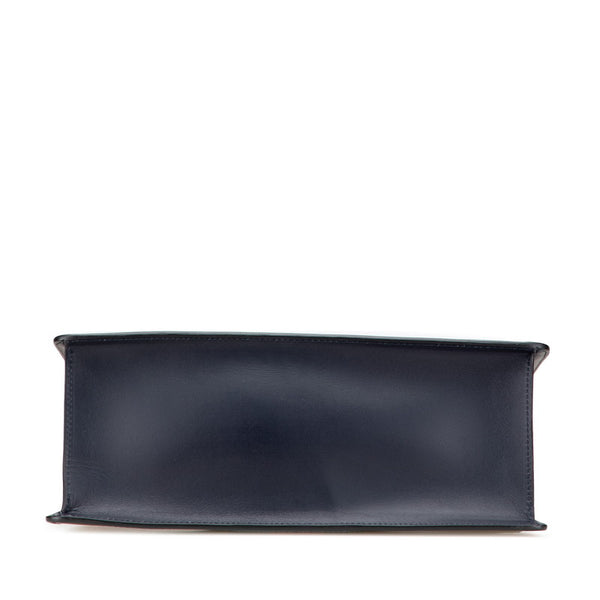 グッチ シェリーライン シルヴィ ハンドバッグ ショルダーバッグ 2WAY 431665 ネイビー レザー レディース GUCCI 【中古】