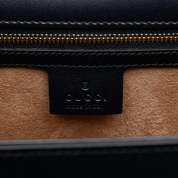 グッチ シェリーライン シルヴィ ハンドバッグ ショルダーバッグ 2WAY 431665 ネイビー レザー レディース GUCCI 【中古】