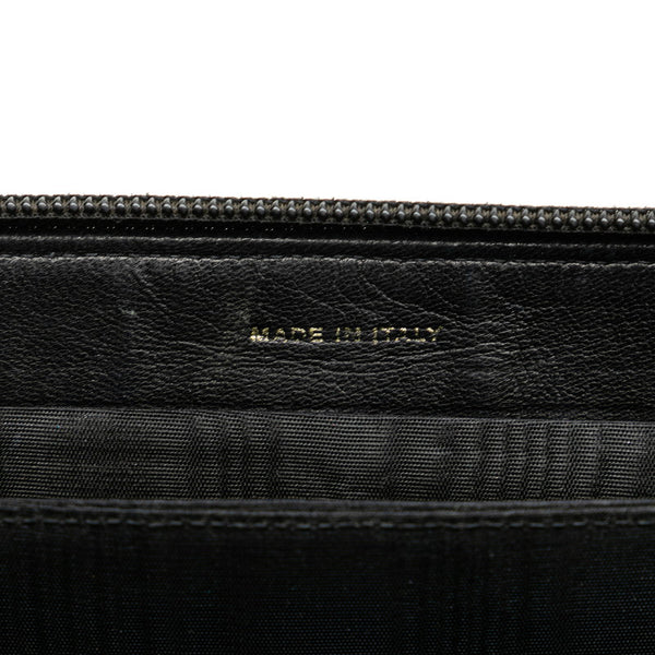 シャネル ココマーク ラウンドファスナー 長財布 ブラック キャビアスキン レディース CHANEL 【中古】