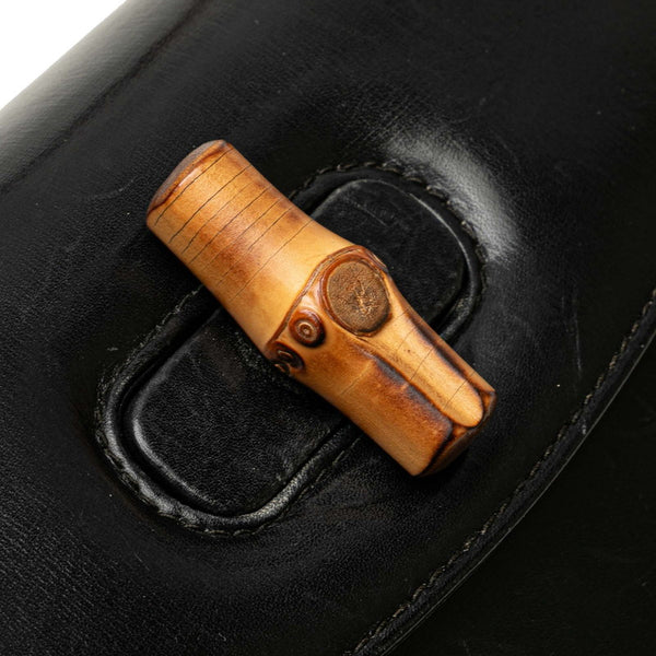 グッチ バンブー ハンドバッグ 000460188 ブラック ブラウン レザー レディース GUCCI 【中古】