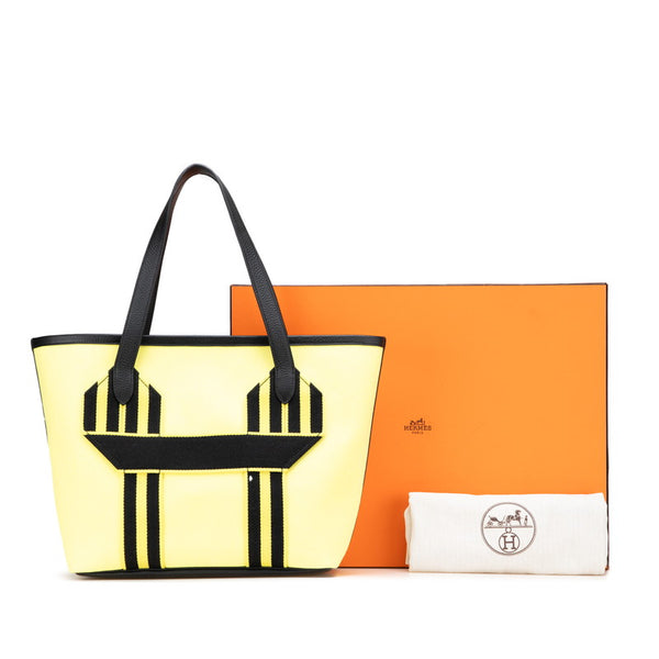 エルメス ピュールサングル ハンドバッグ トートバッグ イエロー ブラック キャンバス トリヨンクレマンス レディース HERMES 【中古】
