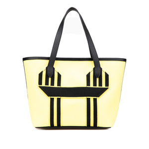 エルメス ピュールサングル ハンドバッグ トートバッグ イエロー ブラック キャンバス トリヨンクレマンス レディース HERMES 【中古】