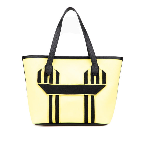 エルメス ピュールサングル ハンドバッグ トートバッグ イエロー ブラック キャンバス トリヨンクレマンス レディース HERMES 【中古】