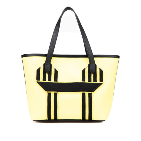 エルメス ピュールサングル ハンドバッグ トートバッグ イエロー ブラック キャンバス トリヨンクレマンス レディース HERMES 【中古】