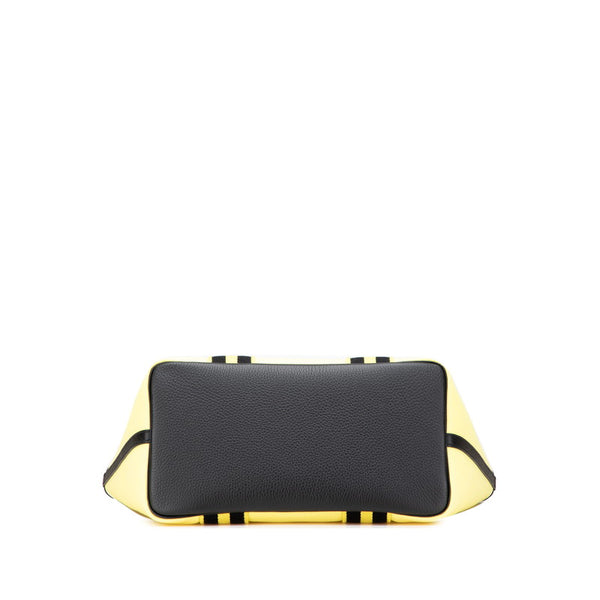 エルメス ピュールサングル ハンドバッグ トートバッグ イエロー ブラック キャンバス トリヨンクレマンス レディース HERMES 【中古】