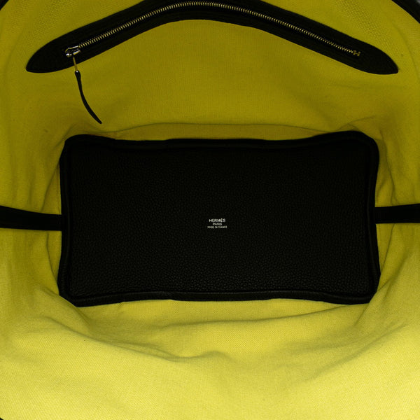 エルメス ピュールサングル ハンドバッグ トートバッグ イエロー ブラック キャンバス トリヨンクレマンス レディース HERMES 【中古】