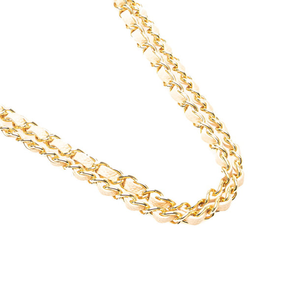 シャネル マトラッセ25 ダブルフラップ チェーン ショルダーバッグ  ベージュ ゴールド金具 キャビアスキン レディース CHANEL 【中古】
