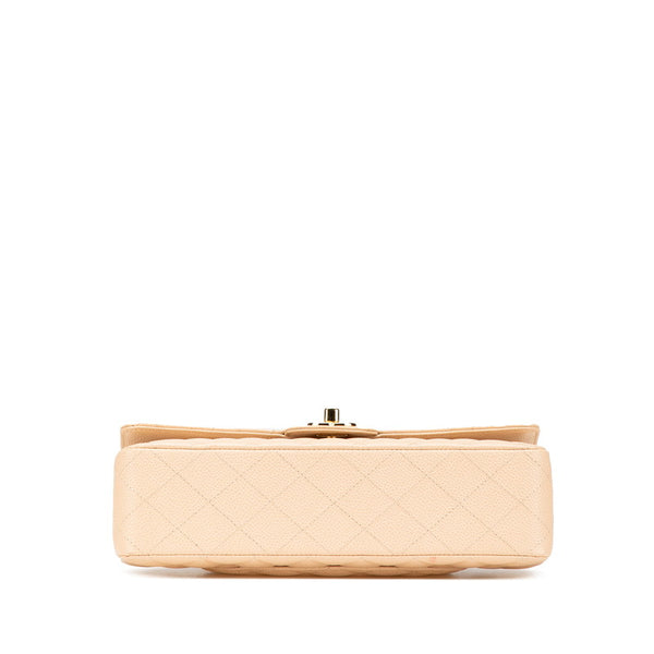 シャネル マトラッセ25 ダブルフラップ チェーン ショルダーバッグ  ベージュ ゴールド金具 キャビアスキン レディース CHANEL 【中古】