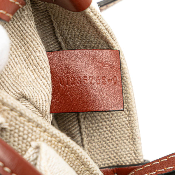 クロエ ウッディ ナノ ハンドバッグ ショルダーバッグ 2WAY ベージュ キャンバス レザー レディース Chloe 【中古】