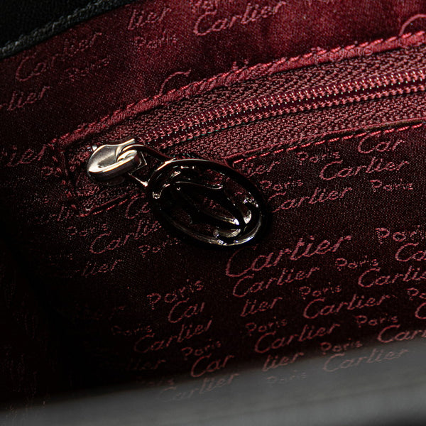 カルティエ ハンドバッグ トートバッグ ブラック レザー レディース CARTIER 【中古】