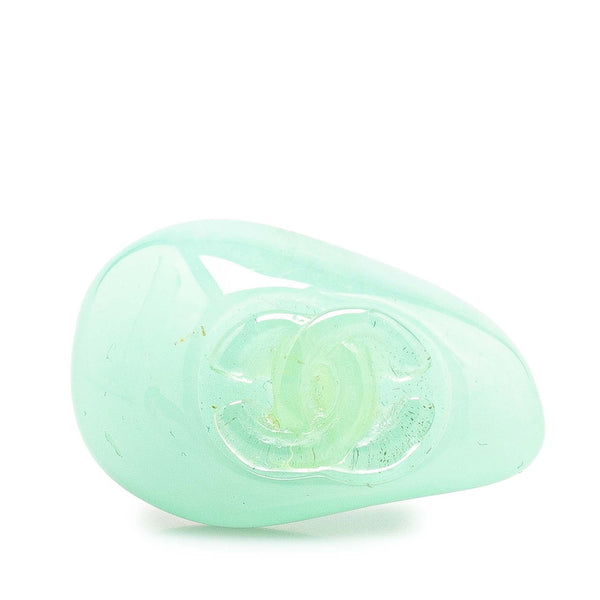 シャネル ココマーク リング 指輪 グリーン プラスチック レディース CHANEL 【中古】