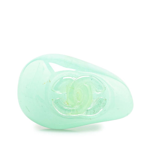 シャネル ココマーク リング 指輪 グリーン プラスチック レディース CHANEL 【中古】