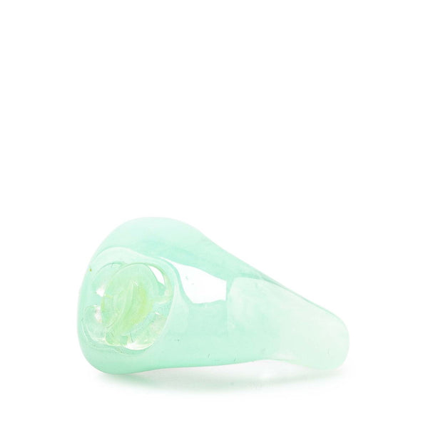 シャネル ココマーク リング 指輪 グリーン プラスチック レディース CHANEL 【中古】