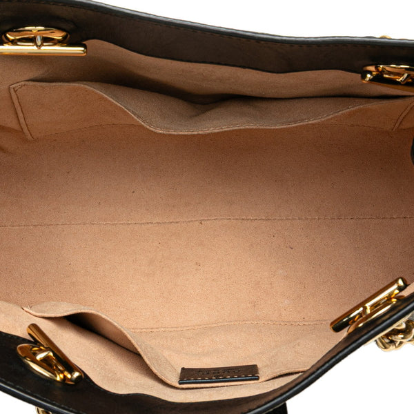 グッチ GGスモール パドロック ビー 蜂 チェーン ショルダーバッグ 498156 ベージュ ブラック PVC レザー レディース GUCCI 【中古】