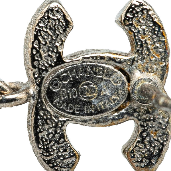 シャネル ココマーク ラメ ピアス シルバー ホワイト メタル レディース CHANEL 【中古】